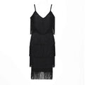 Strap Tassel Stitching Dress Halter Evening Dress - SunLify