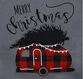 Round Neck Plaid Christmas Ladies T-Shirt - SunLify