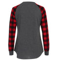 Round Neck Plaid Christmas Ladies T-Shirt - SunLify