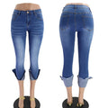 Low Waist Blue Skinny Jeans Women Fashion Stretch Washed crimping Jeans Femme Plus Size Push Up Vintage Slim denim Trousers - SunLify