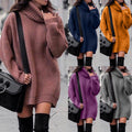 Plus Size Autumn Winter High Collar Lady Loose Long section Sweater - SunLify