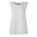 Women Summer Blouse Sleeveless Tops Lace Hollow Tanks Casual Shirt - SunLify