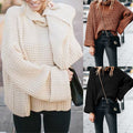 Autumn Knitted Sweater Women Long Loose Sleeve Sweaters Oversize - SunLify