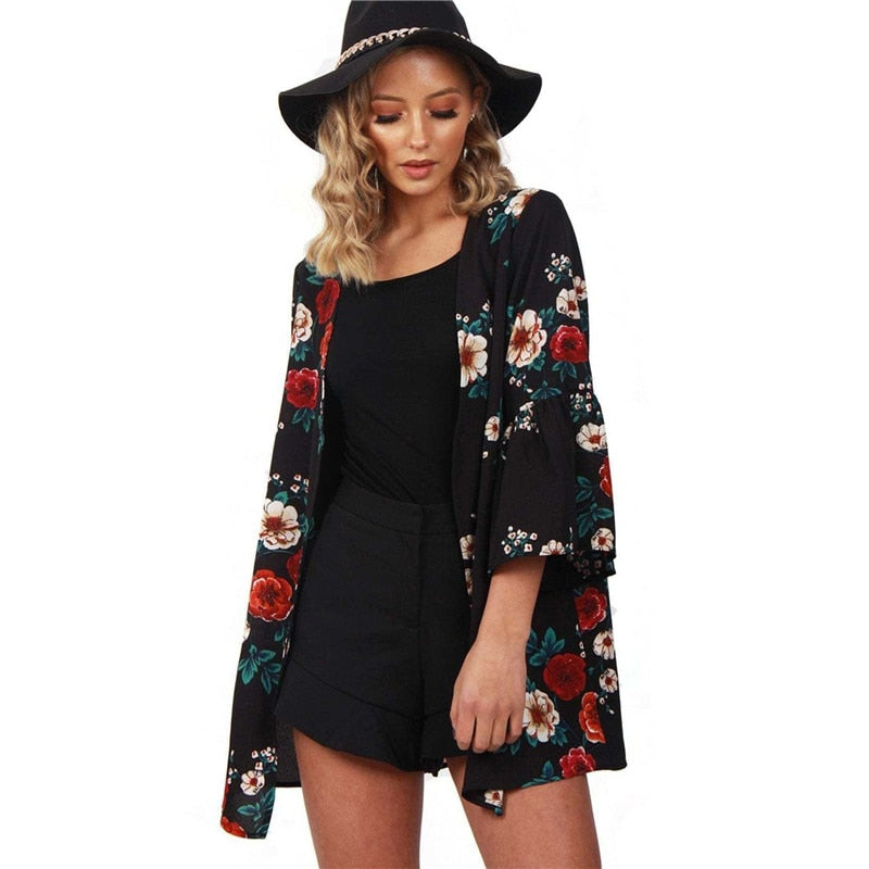 Women Tops Floral Print Blouse Shirt - SunLify