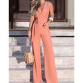 V-neck Wide Leg Jumpsuits Women 2019 Summer Sleeveless Rompers - SunLify