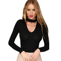 Halter knitted sweater short pullover women tops Slim v neck jumper - SunLify