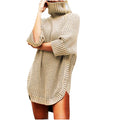 Fashion Women Casual Irregular Long Sweater Dress Knitted Sweater Top - SunLify