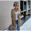 Green Long Sweater Cardigan Women Autumn Winter Casual Long Sleeve Warm Knitted Womens Cardigans Tops Fall  Clothes Outwear - SunLify