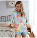 Tie Dye Print Hoodie Sweatshirt Long Sleeve Pocket Pullover Pastel Aesthetic Womens Hoodies Tops Fall  Fashion Clothes Women - SunLify