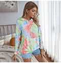 Tie Dye Print Hoodie Sweatshirt Long Sleeve Pocket Pullover Pastel Aesthetic Womens Hoodies Tops Fall  Fashion Clothes Women - SunLify