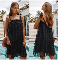 Summer Dress Women Sexy Backless Mesh Loose Strapless Slip Clothes Bow  Casual Black Vacation Dresses Flower Dropshipping - SunLify