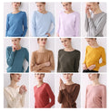 Knitted Sweater Autumn Winter Women Pure Pink Long Sleeve Tops Fashion Ladies Pullover Basic Sweaters Fall  Womens Clothing - SunLify