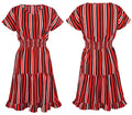 Womens Dresses Summer Casual Stitching Striped Ruffle Sundress Ladies Waisted Fitted Clothing  Trendy Red Dresses For Women - SunLify