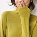 Knitted Sweater Autumn Long Sleeve Pure Black Turtleneck Korean Slim Pullover Jumper Basic Sweaters Woman  Fashion Clothes - SunLify