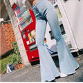 Ladies Denim High Waist Flare Jeans Boyfriend Jeans Women vintage Sexy Skinny bell bottom jeans Pants Wide Leg Mom Jeans push up - SunLify