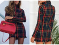 Lossky Sweater Dress Women Autumn Winter Plaid Long Sleeve Short Mini  Ladies Thick Warm Clothes Dresses Vestido Elegant - SunLify