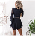 Chiffon Dress Lace Hollow Out Women Bandage Mini Short Dresses Party White Black Fitted Clothing Summer  Outfits For Women - SunLify