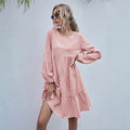 Dress Woman Autumn Spring Fashion Casual Ladies Black Ruffle Ruched Loose Fitted Womens Dresses New Arrival  Fall Clothes - SunLify