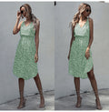 Dress Women Summer Leopard Floral Slip Sundresses Casual Fitted Slit Clothing Pink  Red Spaghetti Strap Dresses For Women - SunLify