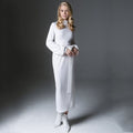 Long Dress Autumn Winter Elegant Ladies Long Sleeve Bodycon Tight Clothes Solid White Knitted Womans Dresses New Arrival - SunLify