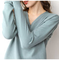 Knitted Sweater Autumn Long Sleeve V Neck Pullover Basic Thin Tops White Jumpers Sweaters Knitwear Women  Fashion Clothes - SunLify