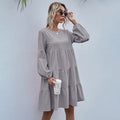 Dress Woman Autumn Spring Fashion Casual Ladies Black Ruffle Ruched Loose Fitted Womens Dresses New Arrival  Fall Clothes - SunLify