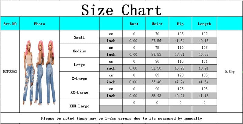 Fashion Personality Women Jeans Denim Hole Female High Waist Stretch Slim Sexy Ripped Trousers Women Streetwear Straight Jean - SunLify