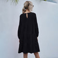 Dress Woman Autumn Spring Fashion Casual Ladies Black Ruffle Ruched Loose Fitted Womens Dresses New Arrival  Fall Clothes - SunLify