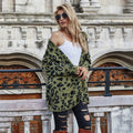 Green Long Cardigan Jacket Autumn Winter Clothes Women Loose Long Sleeve Leopard Knitted Cardigans Tops  Sweaters For Women - SunLify