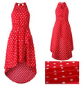 Bow Dress Sexy Women Strapless Midi Dresses Black Polka-dot Print Asymmetrical Elegant Red Fitted Long Party Night Clothing - SunLify