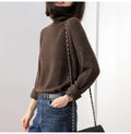 Woman Sweater Black Turtleneck Autumn Winter Knitted Long Sleeve Basic Sweater Plus Size Fashion Oversized Pullover Clothes - SunLify