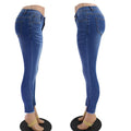 Low Waist Blue Skinny Jeans Women Fashion Stretch Washed crimping Jeans Femme Plus Size Push Up Vintage Slim denim Trousers - SunLify