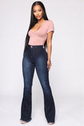 High Waist Flare Jeans Bell Bottom Jeans Spring Autumn Boot Cut Jeans For Women Denim Skinny Jeans Mom Wide Leg Plus Size Pants - SunLify