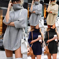 Fashion Women Casual Irregular Long Sweater Dress Knitted Sweater Top - SunLify