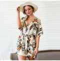 Casual Summer Dress Women Button Elegant Print Short Mini Dresses Beach New Arrival  White Fashion Clothes Sundress Trendyol - SunLify