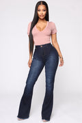 High Waist Flare Jeans Bell Bottom Jeans Spring Autumn Boot Cut Jeans For Women Denim Skinny Jeans Mom Wide Leg Plus Size Pants - SunLify