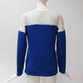 Women Lace Blouse Casual Long Sleeve Tunic O-Neck Patchwork Blouses - SunLify