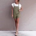 Jumpsuit for women Linen pockets Rompers Playsuit Shorts Pants - SunLify