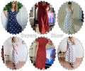 Women Fashion Polka Dot Dress Summer Casual A-Line Party Dresses Sexy V-neck Short Sleeve White Red Long Dress Sashes - SunLify