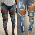 High Waist distressed calca jeans Boyfriend Jeans For Women Trousers Pencil Pants ladies mom Denim tassel Ripped skinny jeans - SunLify