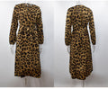 Lossky Women Sexy V Neck Wrap Leopard Printed Slit Long Dress Vintage Elegant Party Dress New Autumn Casual Dress Female Vestido - SunLify