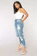 women Sexy ripped jeans Girls gloria jeans with high waist ladies mom denim pants femme boyfriend jeans for Calca jeans feminino - SunLify