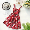 Summer Women Spaghetti Strap Print Floral Sleeveless Style dress - SunLify