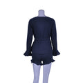 Women's explosion suit set trumpet sleeve cardigan shorts - SunLify