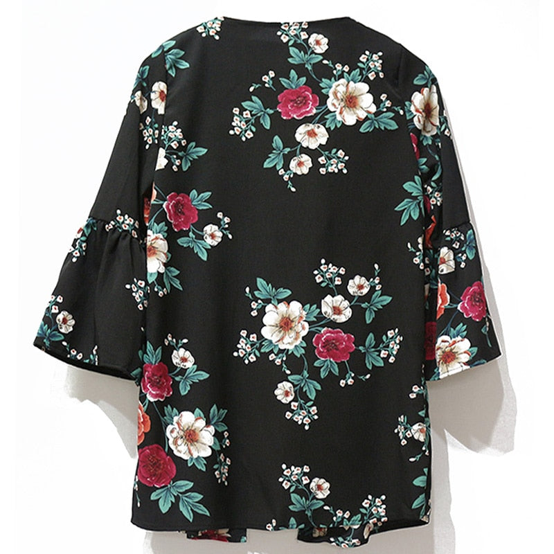 Women Tops Floral Print Blouse Shirt - SunLify