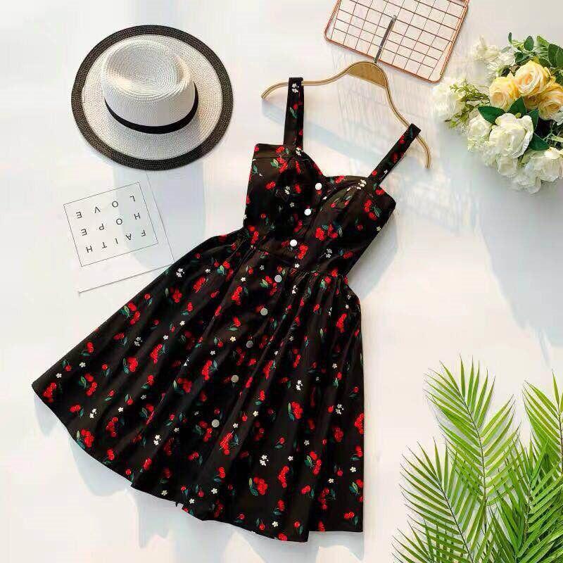 Summer Women Spaghetti Strap Print Floral Sleeveless Style dress - SunLify