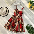 Summer Women Spaghetti Strap Print Floral Sleeveless Style dress - SunLify