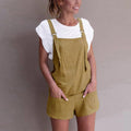 Jumpsuit for women Linen pockets Rompers Playsuit Shorts Pants - SunLify