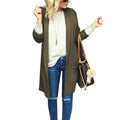 Fashion Open Stitch Knitted Sweater Long Sleeve Pocket Cardigan - SunLify