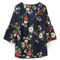 Women Tops Floral Print Blouse Shirt - SunLify